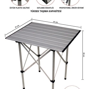 Sekoutdoor Kamp Masası Alüminyum 4 Kişilik Orta Boy