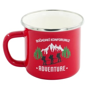 Orcamp Emaye Kupa 180 ml Kırmızı Adventure
